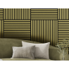 Mexen Linea 15 Akustik-Wandpaneel 60 x 60 cm (4 Stück), Filz 9 mm, Technisches Furnier, Gold - S110-60607-15-057