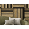 Mexen Linea 15 Akustik-Wandpaneel 60 x 60 cm (4 Stück), Filz 9 mm, Technisches Furnier, Honigeiche - S110-60607-15-066