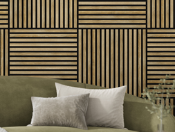 Mexen Linea 15 Akustik-Wandpaneel 60 x 60 cm (4 Stück), Filz 9 mm, Technisches Furnier, Honigeiche - S110-60607-15-066