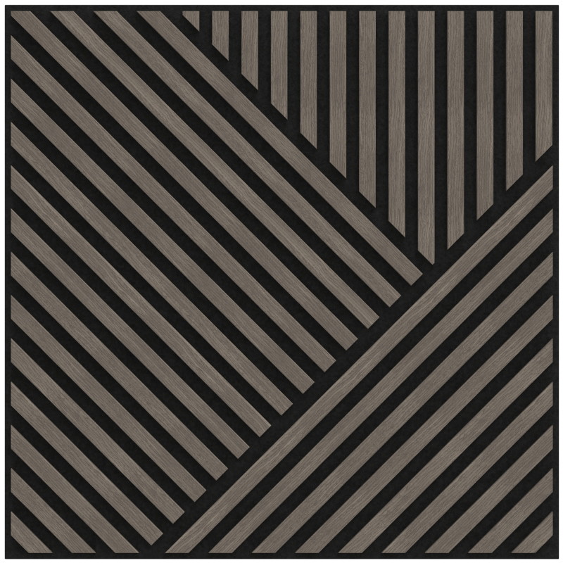 Mexen Linea 25 Akustische Wandplatte 60 x 60 cm (4 Stk.), Filz 9 mm, technisches Furnier, Graue Eiche - S110-60607-25-043