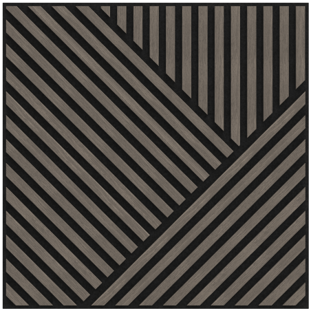 Mexen Linea 25 Akustische Wandplatte 60 x 60 cm (4 Stk.), Filz 9 mm, technisches Furnier, Graue Eiche - S110-60607-25-043