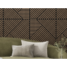 Mexen Linea 25 Akustik-Wandpaneel 60 x 60 cm (4 Stück), Filz 9 mm, technisches Furnier, Dunkle Walnuss - S110-60607-25-044
