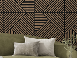 Mexen Linea 25 Akustik-Wandpaneel 60 x 60 cm (4 Stück), Filz 9 mm, technisches Furnier, Dunkle Walnuss - S110-60607-25-044
