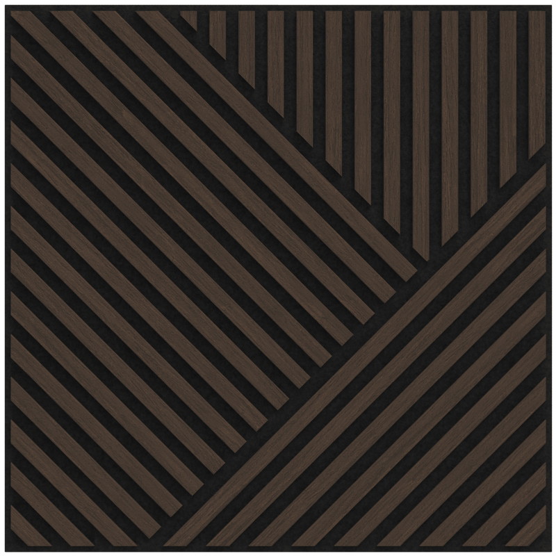 Mexen Linea 25 Akustik-Wandpaneel 60 x 60 cm (4 Stk.), Filz 9 mm, technisches Furnier, Mocca-Eiche - S110-60607-25-045