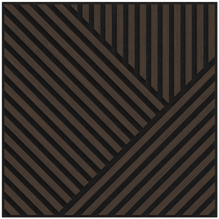 Mexen Linea 25 Akustik-Wandpaneel 60 x 60 cm (4 Stk.), Filz 9 mm, technisches Furnier, Mocca-Eiche - S110-60607-25-045