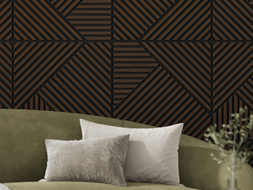 Mexen Linea 25 Akustik-Wandpaneel 60 x 60 cm (4 Stk.), Filz 9 mm, technisches Furnier, Mocca-Eiche - S110-60607-25-045
