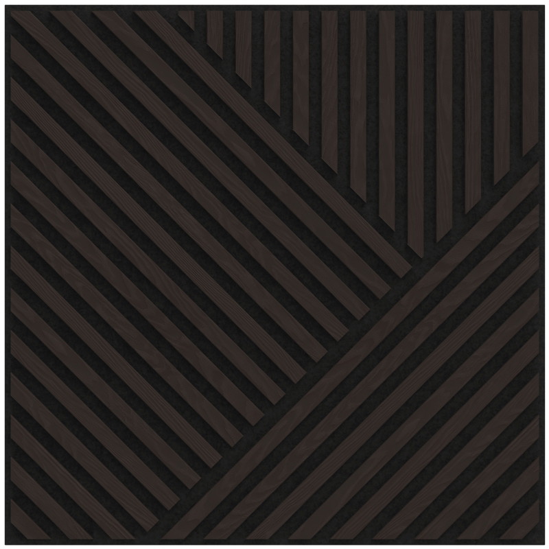 Mexen Linea 25 Akustisches Wandpaneel 60 x 60 cm (4 Stk.), Filz 9 mm, technisches Furnier, Schwarze Eiche - S110-60607-25-046