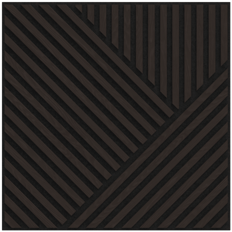Mexen Linea 25 Akustisches Wandpaneel 60 x 60 cm (4 Stk.), Filz 9 mm, technisches Furnier, Schwarze Eiche - S110-60607-25-046