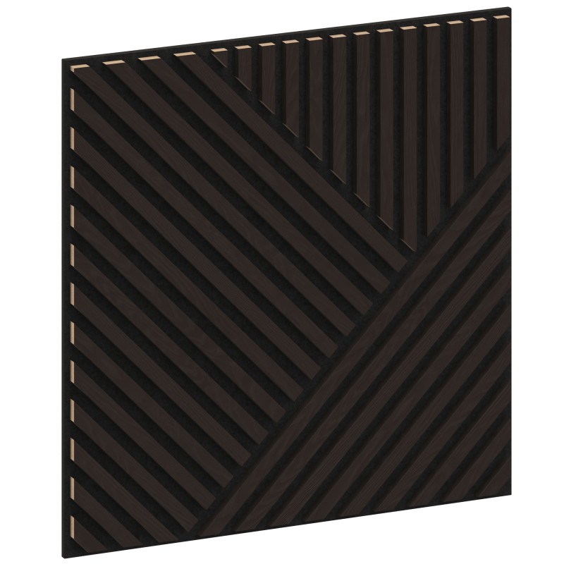 Mexen Linea 25 Akustisches Wandpaneel 60 x 60 cm (4 Stk.), Filz 9 mm, technisches Furnier, Schwarze Eiche - S110-60607-25-046