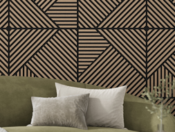 Mexen Linea 25 Akustik-Wandpaneel 60 x 60 cm (4 Stück), Filz 9 mm, technisches Furnier, Helles Nussbaumholz - S110-60607-25-047