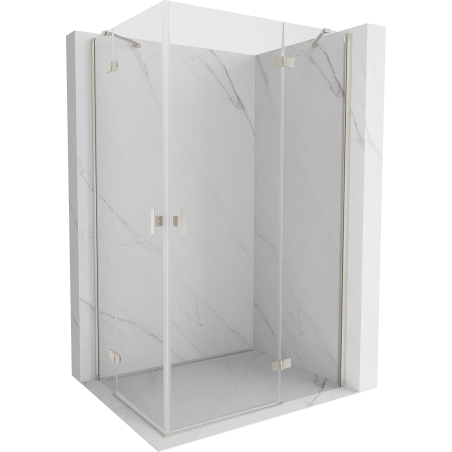 Mexen Mist-H Duo Duschkabine schwenkbar rechts 70 x 85 cm, transparent, gebürstetes Nickel - 8A5-070L-085P-97-00