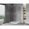 Mexen Mist-H Duo Duschkabine, schwenkbar, links, 95 x 85 cm, transparent, gebürstetes Nickel - 8A5-095L-085P-97-00