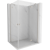 Mexen Mist-H Duo-Duschkabine schwenkbar rechts 85 x 95 cm, transparent, gebürsteter Nickel - 8A5-085L-095P-97-00