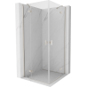 Mexen Mist-H Duo Duschkabine mit Pendeltür 105 x 105 cm, transparent, gebürstetes Nickel - 8A5-105L-105P-97-00