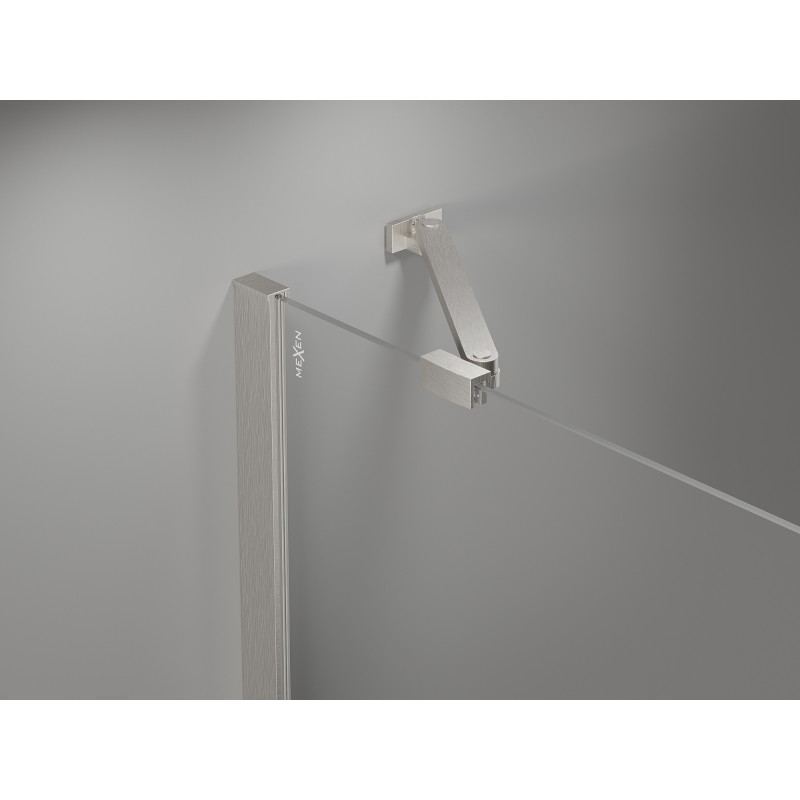 Mexen Mist-H Duo Duschkabine Schwenktür rechts 100 x 120 cm, transparent, gebürsteter Nickel - 8A5-100L-120P-97-00