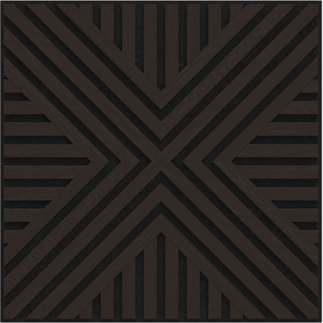 Mexen Linea 26 Akustik-Wandpaneel 60 x 60 cm (4 Stk.), Filz 9 mm, Technisches Furnier, Schwarze Eiche - S110-60607-26-046