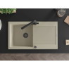 Mexen Leo 1-becken granitspüle mit abtropffläche und küchenarmatur Duero, beige - 6501-69-671600-70