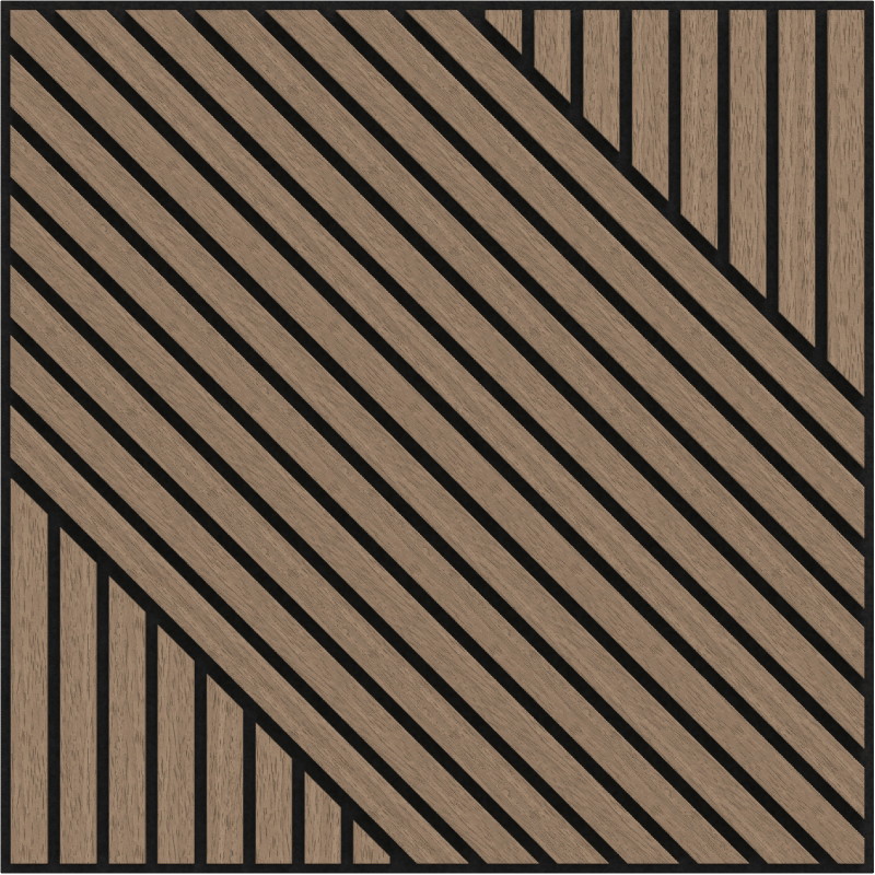 Mexen Linea 26 Akustik-Wandpaneel 60 x 60 cm (4 Stk.), Filz 9 mm, technisches Furnier, Helles Nussbaumholz - S110-60607-26-047