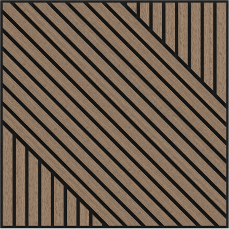 Mexen Linea 26 Akustik-Wandpaneel 60 x 60 cm (4 Stk.), Filz 9 mm, technisches Furnier, Helles Nussbaumholz - S110-60607-26-047