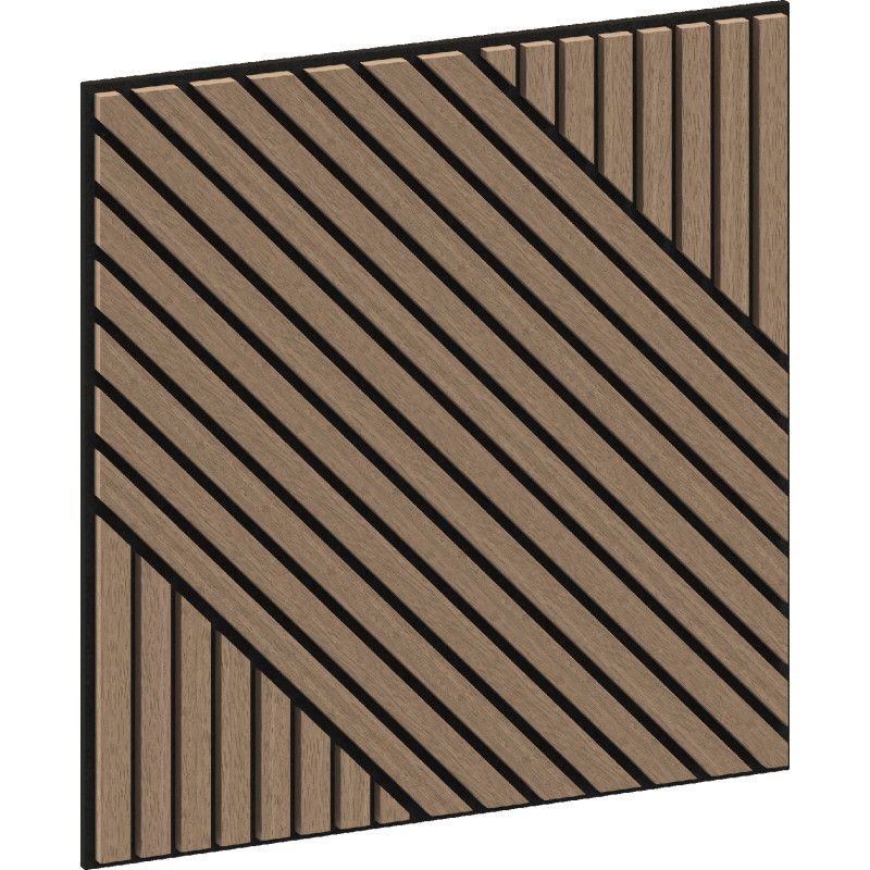 Mexen Linea 26 Akustik-Wandpaneel 60 x 60 cm (4 Stk.), Filz 9 mm, technisches Furnier, Helles Nussbaumholz - S110-60607-26-047