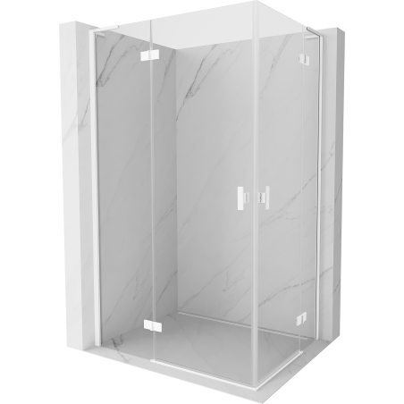 Mexen Mist-H L Duo-Duschkabine Schwingtür links 85 x 80 cm, transparent, weiß - 8A5L-085L-080P-20-00