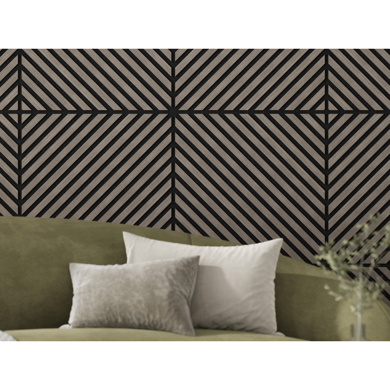 Mexen Linea 39 Akustik-Wandpaneel 60 x 60 cm (4 Stk.), Filz 9 mm, Technofurnier, Graue Eiche - S110-60607-39-043