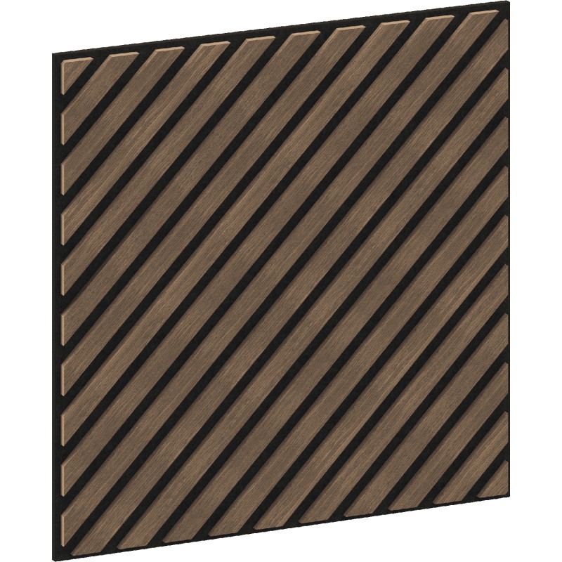 Mexen Linea 39 Akustik-Wandpaneel 60 x 60 cm (4 Stk.), Filz 9 mm, technisches Furnier, Dunkle Walnuss - S110-60607-39-044