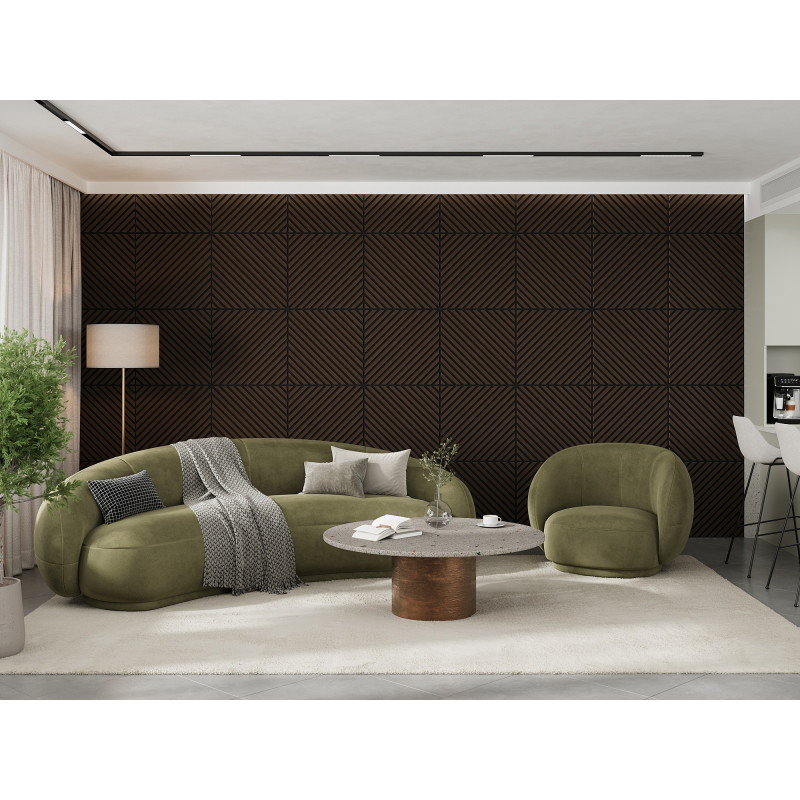 Mexen Linea 39 Akustische Wandplatte 60 x 60 cm (4 Stk.), Filz 9 mm, technisches Furnier, Eiche Mocca - S110-60607-39-045