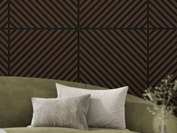 Mexen Linea 39 Akustische Wandplatte 60 x 60 cm (4 Stk.), Filz 9 mm, technisches Furnier, Eiche Mocca - S110-60607-39-045