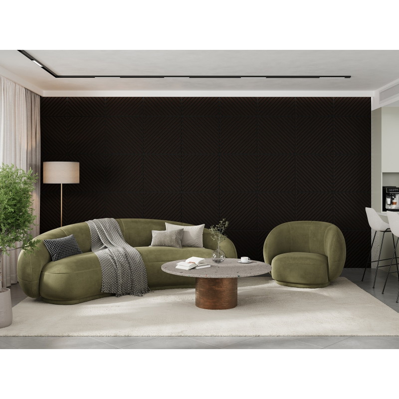 Mexen Linea 39 Akustische Wandplatte 60 x 60 cm (4 Stk.), Filz 9 mm, technisches Furnier, Schwarze Eiche - S110-60607-39-046