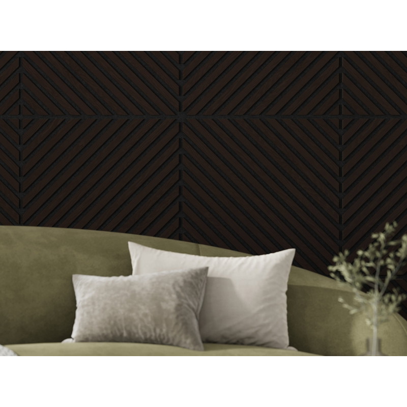 Mexen Linea 39 Akustische Wandplatte 60 x 60 cm (4 Stk.), Filz 9 mm, technisches Furnier, Schwarze Eiche - S110-60607-39-046
