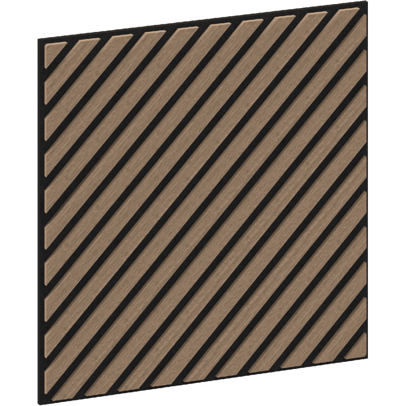 Mexen Linea 39 Akustik-Wandpaneel 60 x 60 cm (4 Stück), 9 mm Filz, technisches Furnier, Helles Nussbaum - S110-60607-39-047