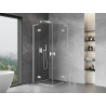 Mexen Mist-H L Duo-Duschkabine, schwenkbar, 85 x 85 cm, transparent, weiß - 8A5L-085L-085P-20-00