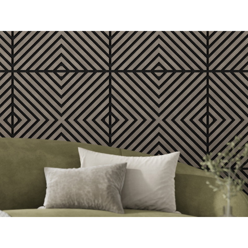 Mexen Linea 01 akustische Wandpaneele 60 x 60 cm (4 Stk.), Filz 9 mm, technisches Furnier, Graueiche - S110-60607-01-043