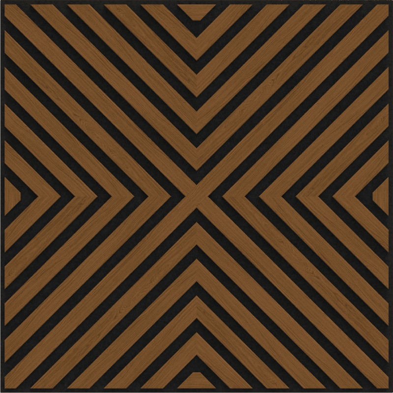 Mexen Linea 01 Akustik-Wandpaneel 60 x 60 cm (4 Stk.), Filz 9 mm, technisches Furnier, Eiche Natur - S110-60607-01-042