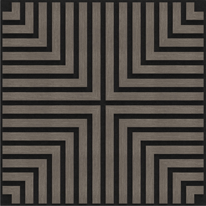 Mexen Linea 02 akustisches Wandpaneel 60 x 60 cm (4 Stk.), Filz 9 mm, technisches Furnier, Graueiche - S110-60607-02-043