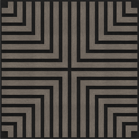 Mexen Linea 02 akustisches Wandpaneel 60 x 60 cm (4 Stk.), Filz 9 mm, technisches Furnier, Graueiche - S110-60607-02-043