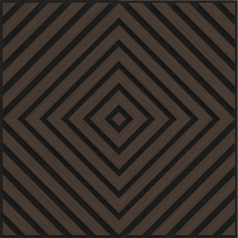 Mexen Linea 03 Akustische Wandverkleidung 60 x 60 cm (4 Stück), Filz 9 mm, technisches Furnier, Mocca-Eiche - S110-60607-03-045