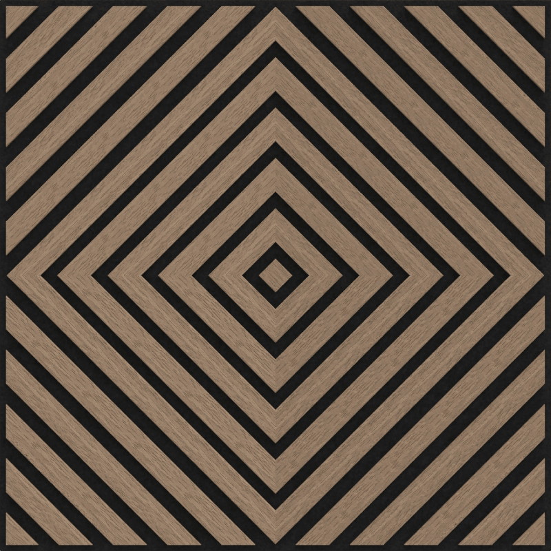 Mexen Linea 03 Akustikwandpaneel 60 x 60 cm (4 Stk.), Filz 9 mm, technisches Furnier, Helles Nussbaum - S110-60607-03-047