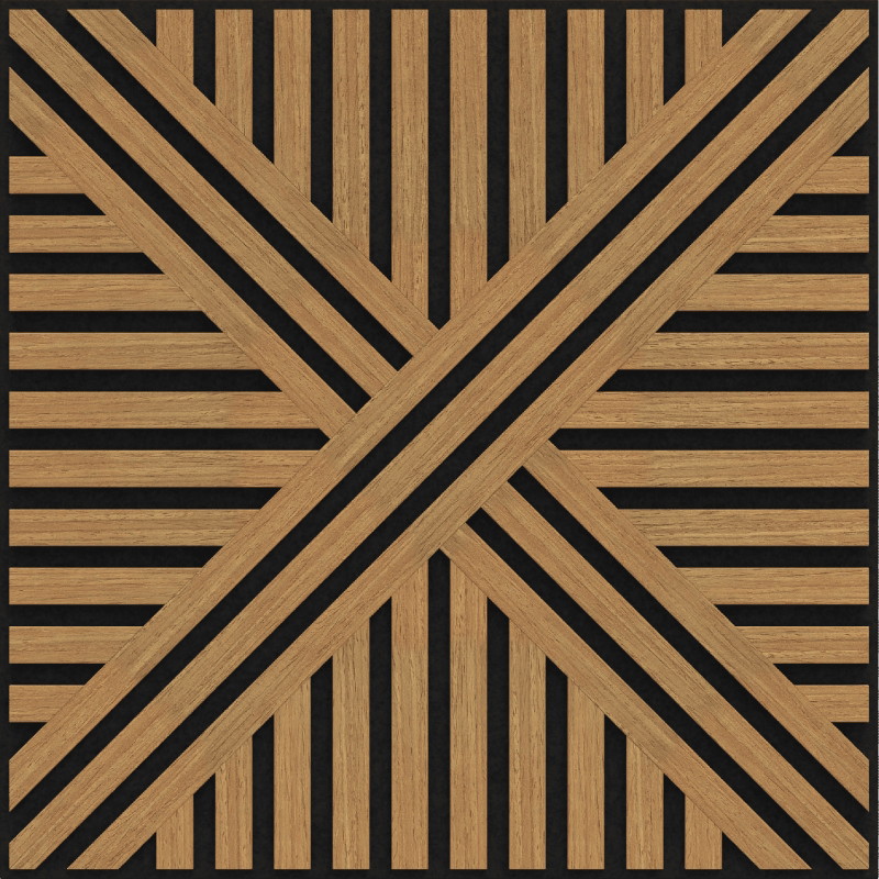 Mexen Linea 05 Akustik-Wandpaneel 60 x 60 cm (4 Stk.), Filz 9 mm, technisches Furnier, Classic-Eiche - S110-60607-05-041