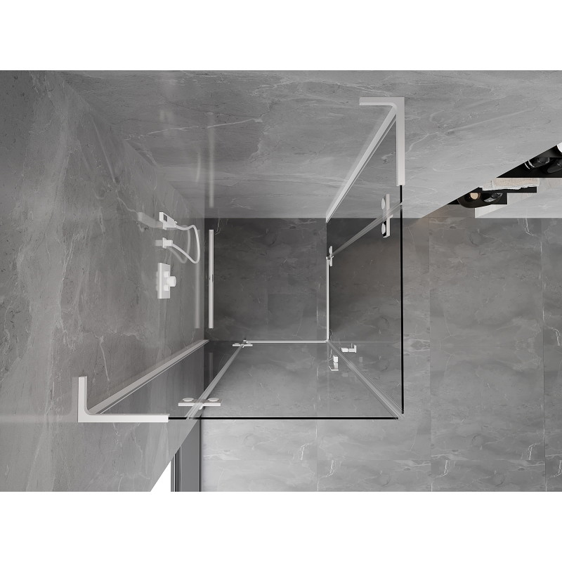 Mexen Mist-H L Duo Duschkabine Pendeltür 100 x 100 cm, transparent, weiß - 8A5L-100L-100P-20-00