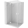 Mexen Mist-H L Duo Duschkabine, schwenkbar, links 110 x 100 cm, transparent, weiß - 8A5L-110L-100P-20-00