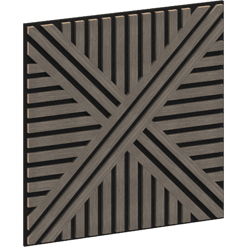 Mexen Linea 05 Akustik-Wandpaneel 60 x 60 cm (4 Stück), Filz 9 mm, technisches Furnier, Graue Eiche - S110-60607-05-043