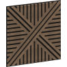 Mexen Linea 05 akustisches Wandpaneel 60 x 60 cm (4 Stk.), Filz 9 mm, technisches Furnier, Dunkle Nuss - S110-60607-05-044