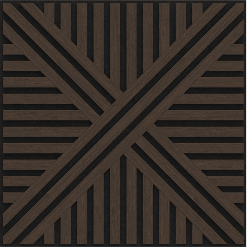 Mexen Linea 05 Akustik-Wandpaneel 60 x 60 cm (4Stk.), Filz 9 mm, Technofurnier, Eiche Mocca - S110-60607-05-045