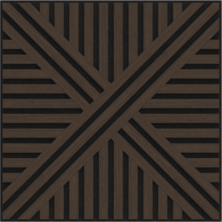Mexen Linea 05 Akustik-Wandpaneel 60 x 60 cm (4Stk.), Filz 9 mm, Technofurnier, Eiche Mocca - S110-60607-05-045