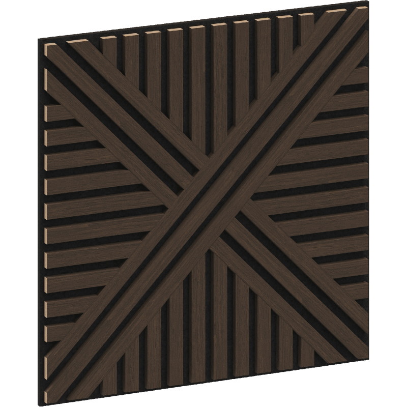 Mexen Linea 05 Akustik-Wandpaneel 60 x 60 cm (4Stk.), Filz 9 mm, Technofurnier, Eiche Mocca - S110-60607-05-045