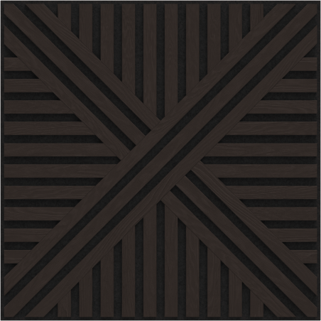 Mexen Linea 05 akustisches Wandpaneel 60 x 60 cm (4 Stk.), Filz 9 mm, technisches Furnier, Schwarze Eiche - S110-60607-05-046