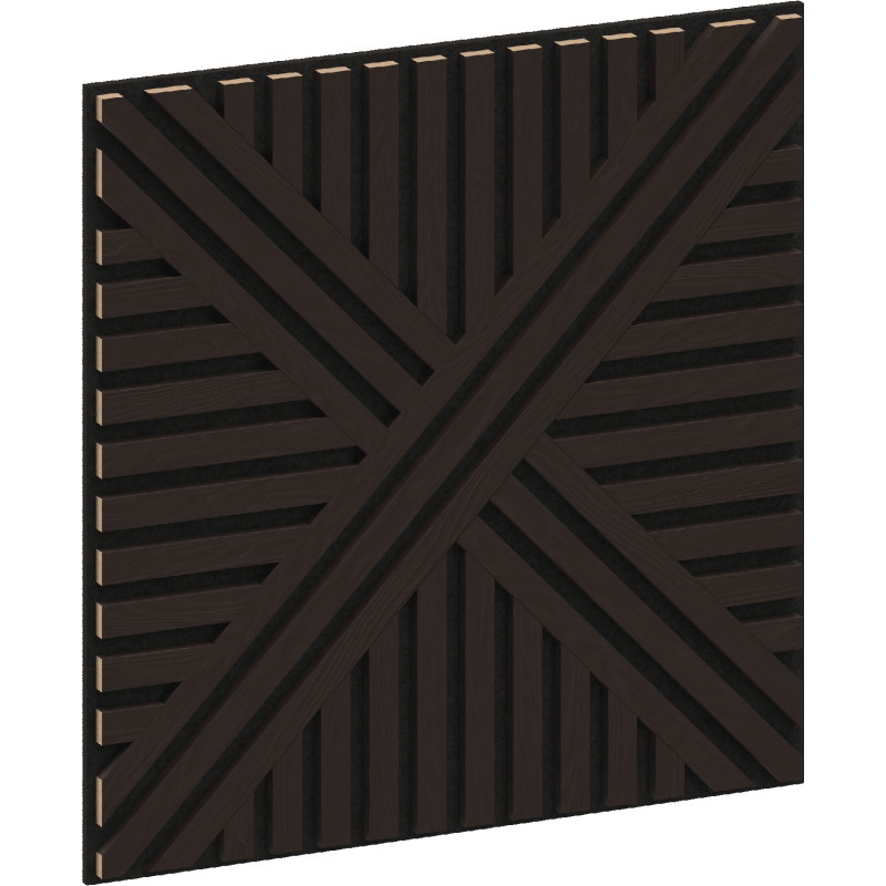 Mexen Linea 05 akustisches Wandpaneel 60 x 60 cm (4 Stk.), Filz 9 mm, technisches Furnier, Schwarze Eiche - S110-60607-05-046