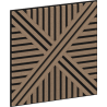 Mexen Linea 05 Akustisches Wandpaneel 60 x 60 cm (4 Stück), Filz 9 mm, technisches Furnier, Hellwalnuss - S110-60607-05-047
